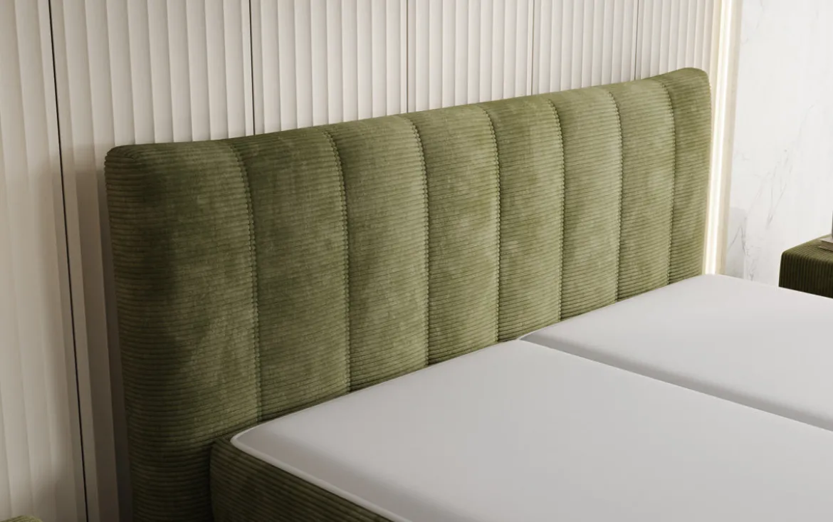 Boxspringbett Ines in Cord mit Stauraum
