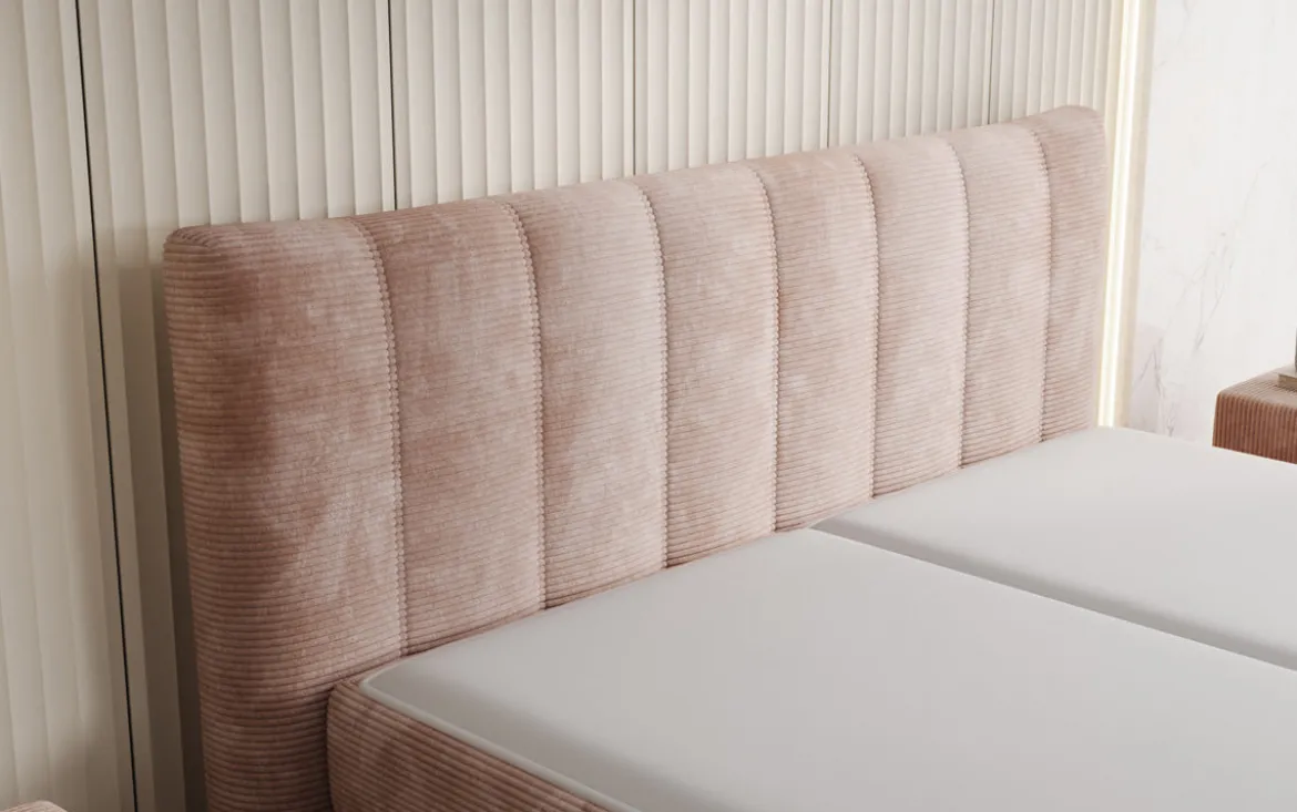 Boxspringbett Ines in Cord mit Stauraum