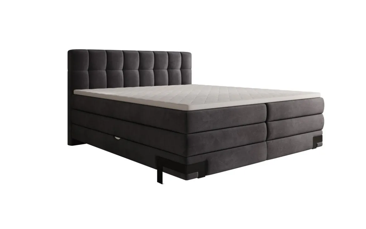 Boxspringbett Isabell mit Stauraum in Samt