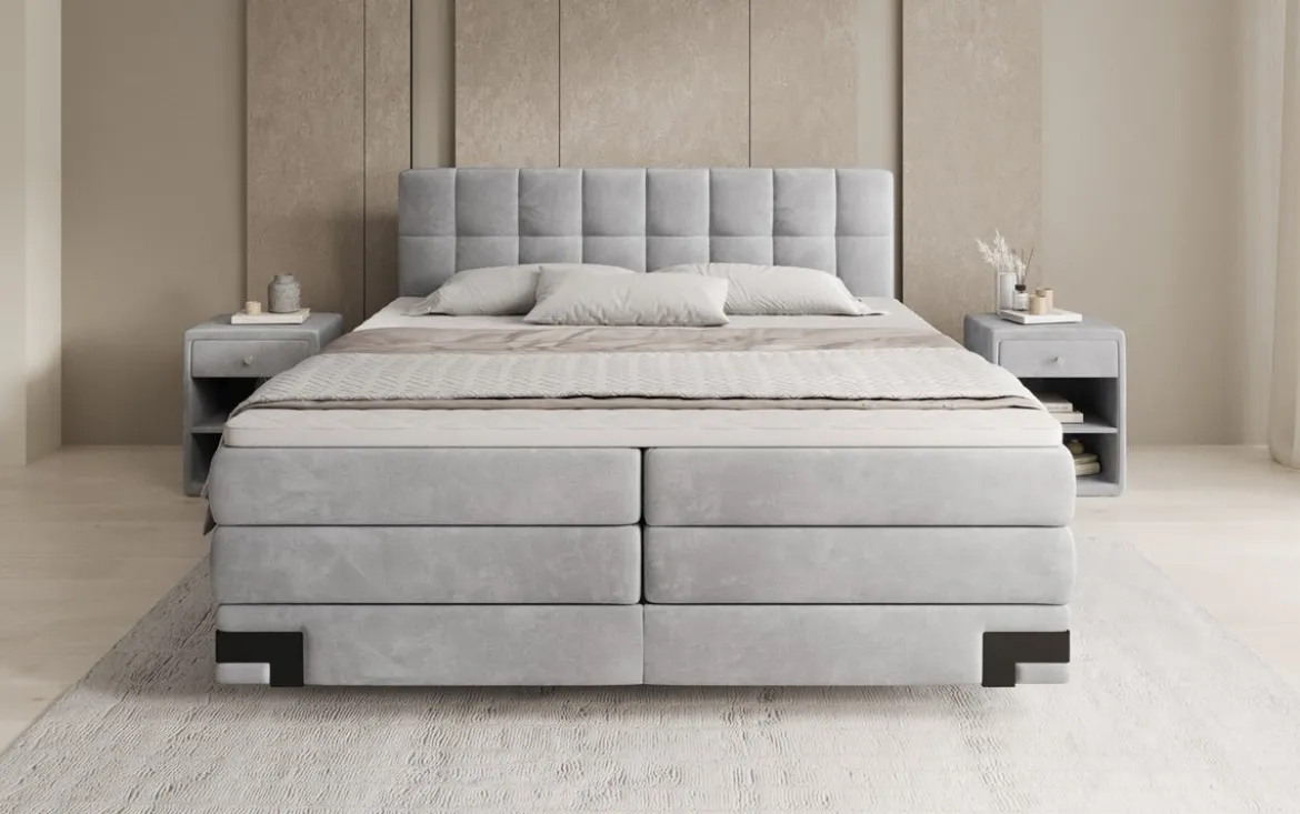 Boxspringbett Isabell mit Stauraum in Samt