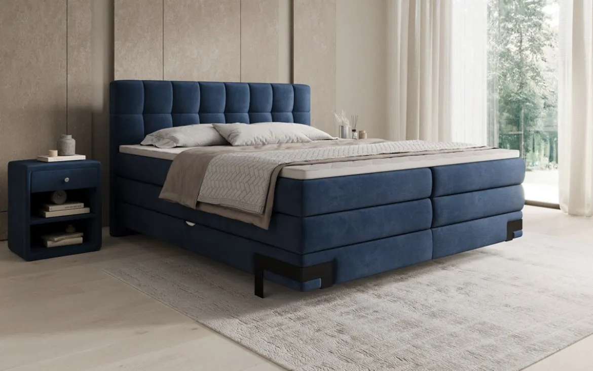 Boxspringbett Isabell mit Stauraum in Samt