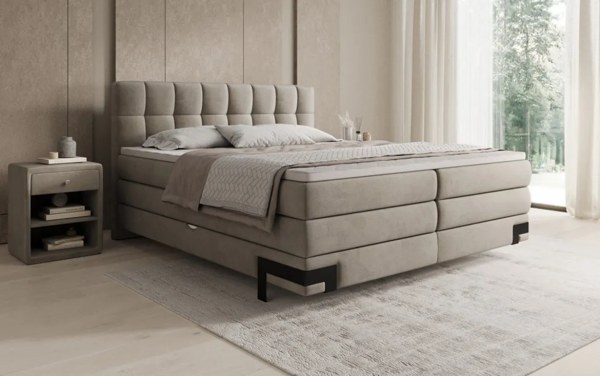 Boxspringbett Isabell mit Stauraum in Samt