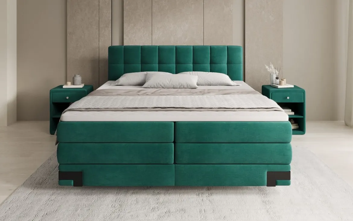 Boxspringbett Isabell mit Stauraum in Samt