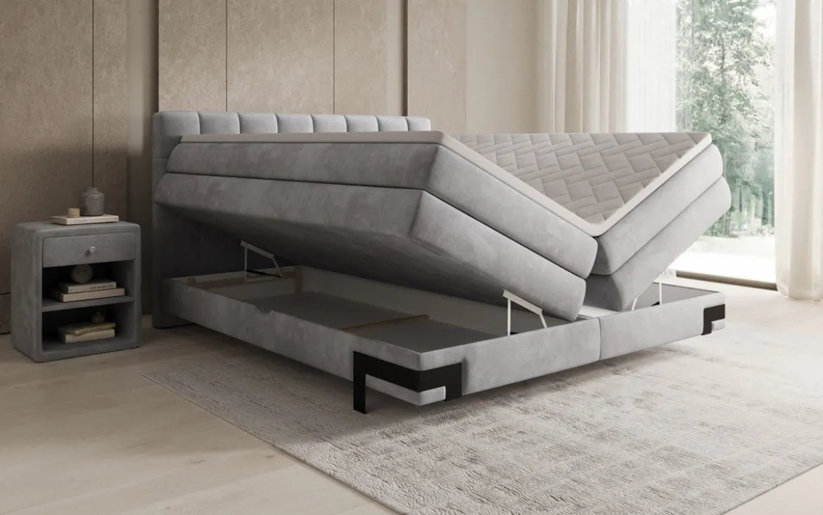 Boxspringbett Isabell mit Stauraum in Samt