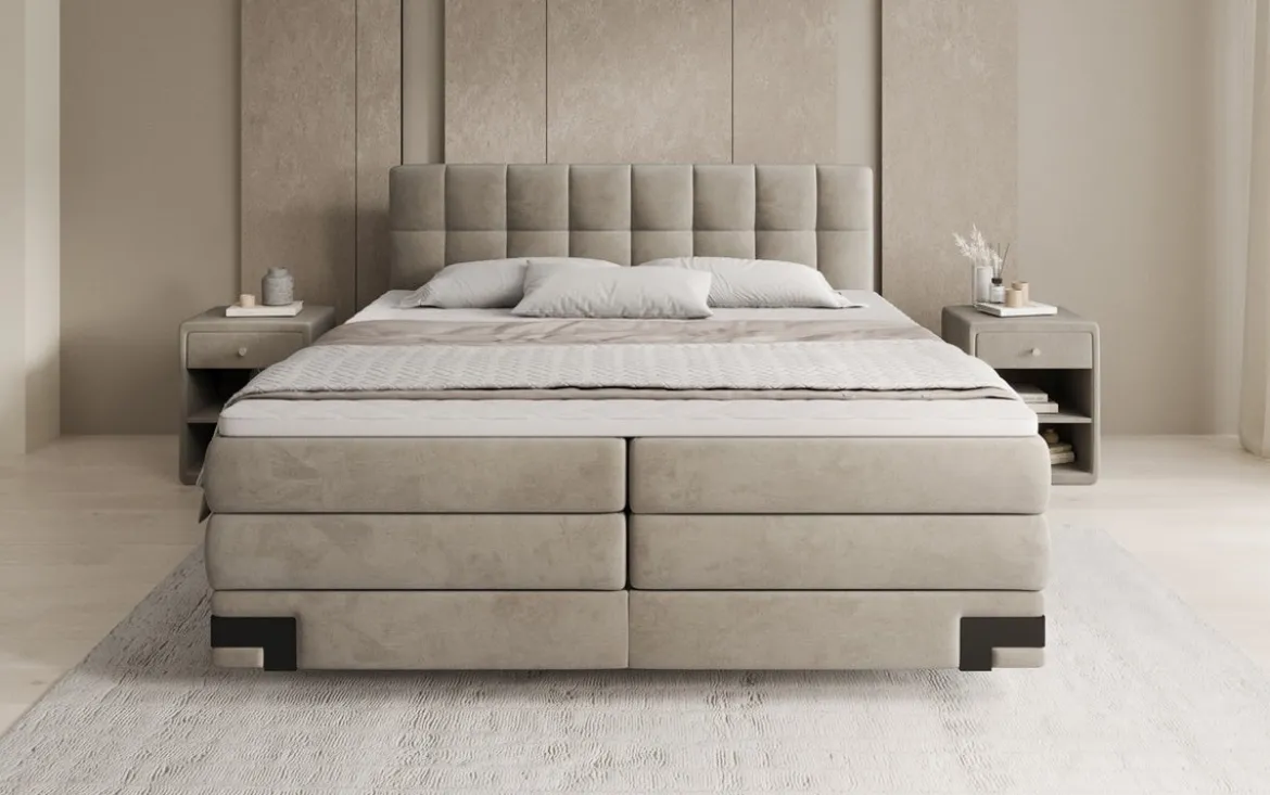 Boxspringbett Isabell mit Stauraum in Samt