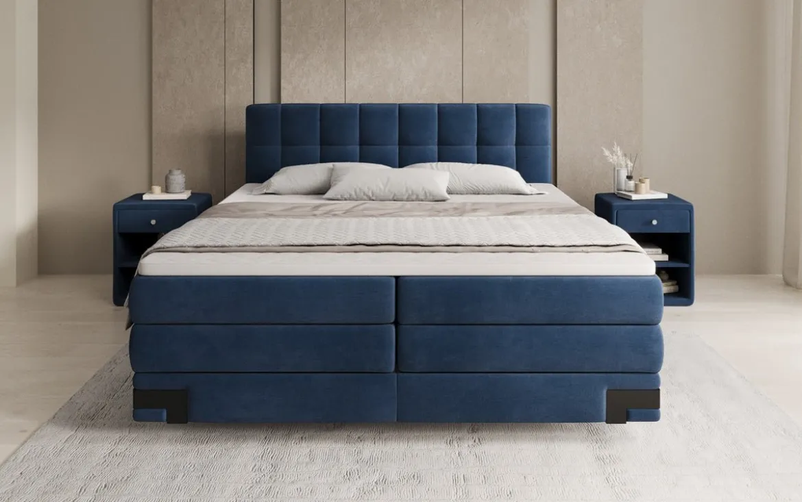 Boxspringbett Isabell mit Stauraum in Samt