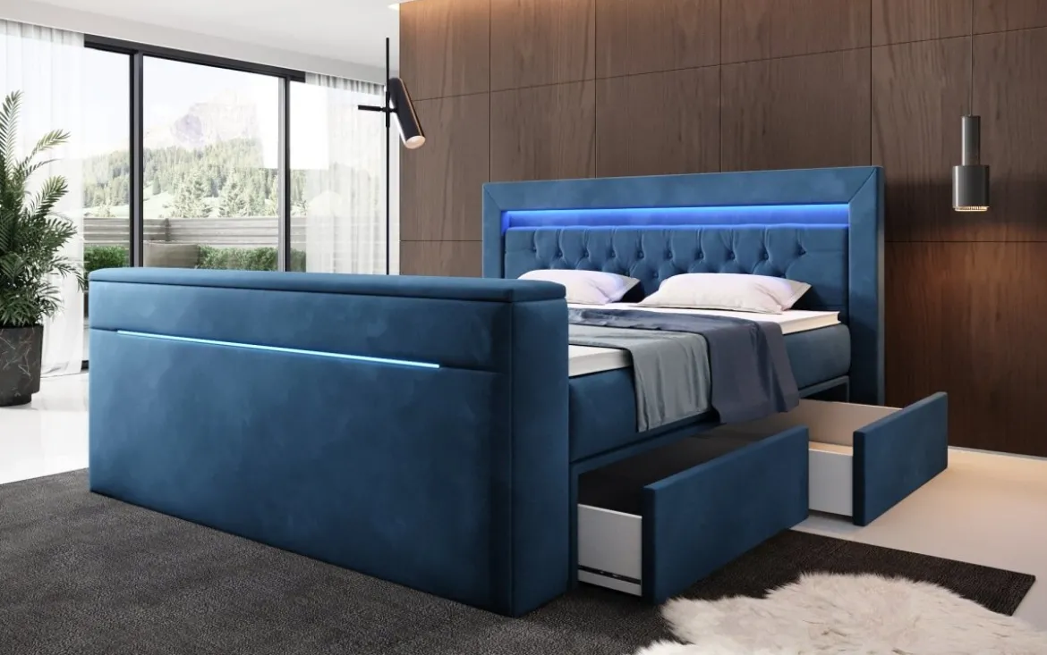 Boxspringbett Jupiter mit TV Lift, RGB und Stauraum