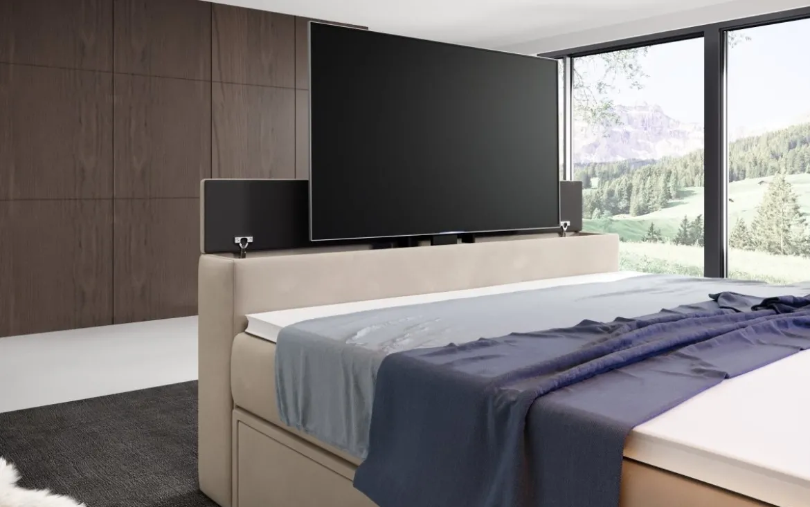 Boxspringbett Jupiter mit TV Lift, RGB und Stauraum
