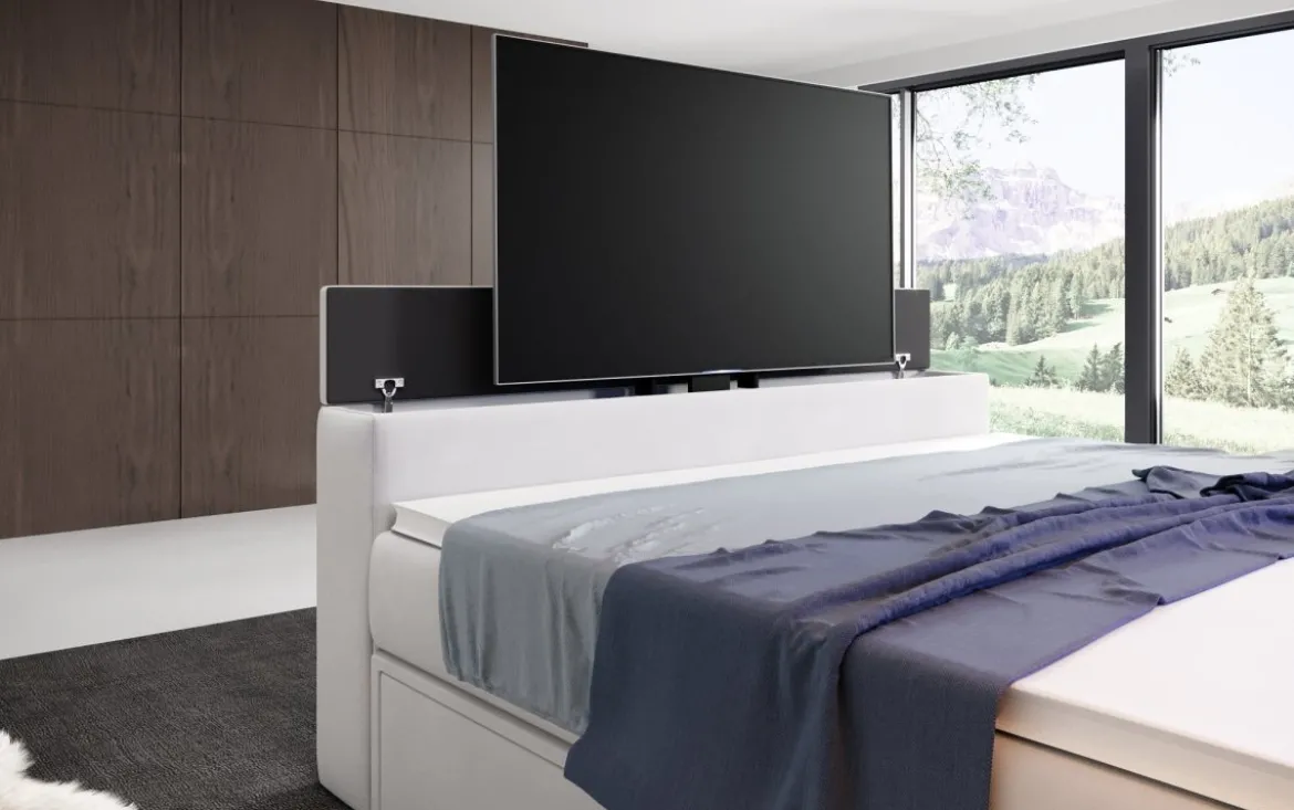 Boxspringbett Jupiter mit TV Lift, RGB und Stauraum