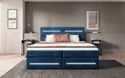 Boxspringbett Lara mit Stauraum und LED (Samt)