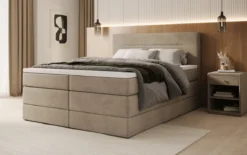 Boxspringbett Lavero mit Stauraum in Samt