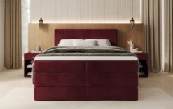 Boxspringbett Lavero mit Stauraum in Samt