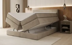 Boxspringbett Lavero mit Stauraum in Samt