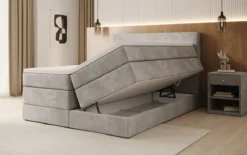 Boxspringbett Lavero mit Stauraum in Samt