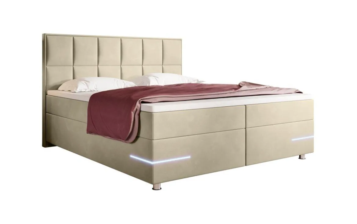 Boxspringbett Lea mit LED (Samt)