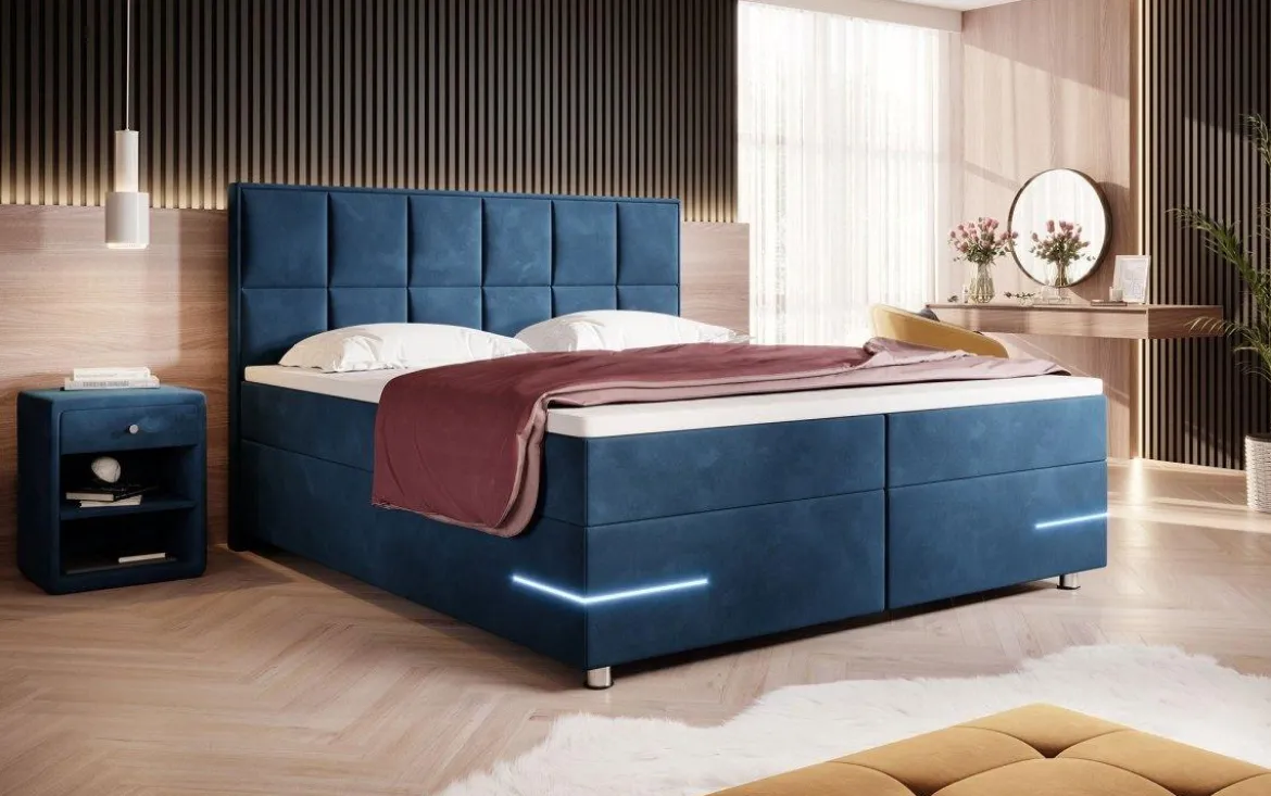 Boxspringbett Lea mit LED (Samt)