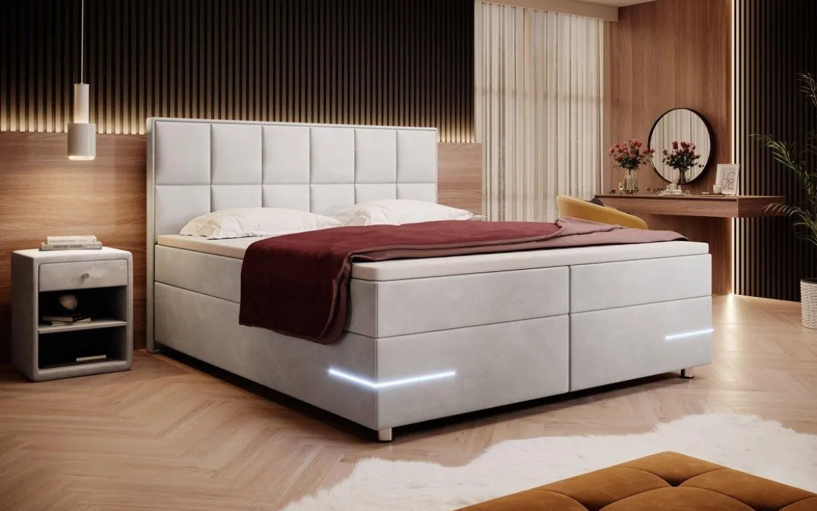 Boxspringbett Lea mit LED (Samt)