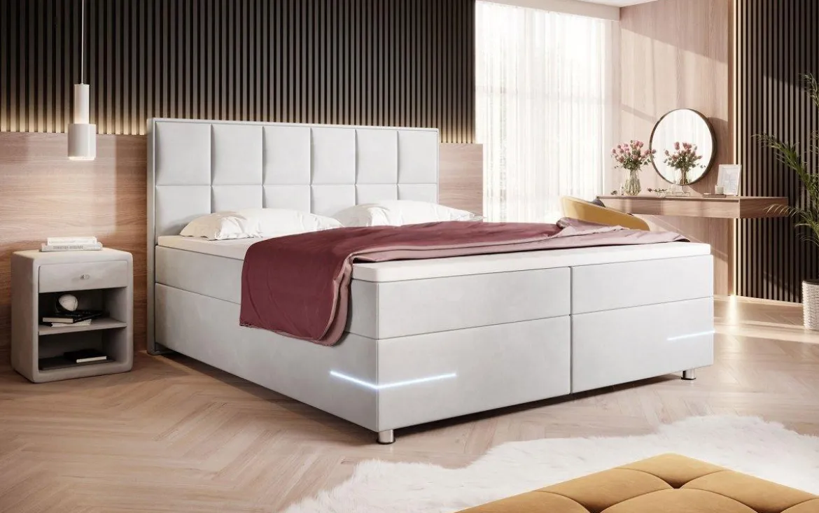 Boxspringbett Lea mit LED (Samt)