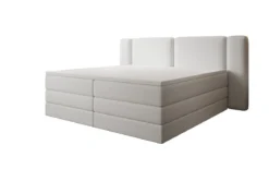 Boxspringbett Leni mit hochklappbarem Stauraum in Teddy Bouclé