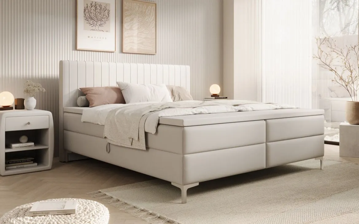 Boxspringbett Leona Kunstleder mit Stauraum