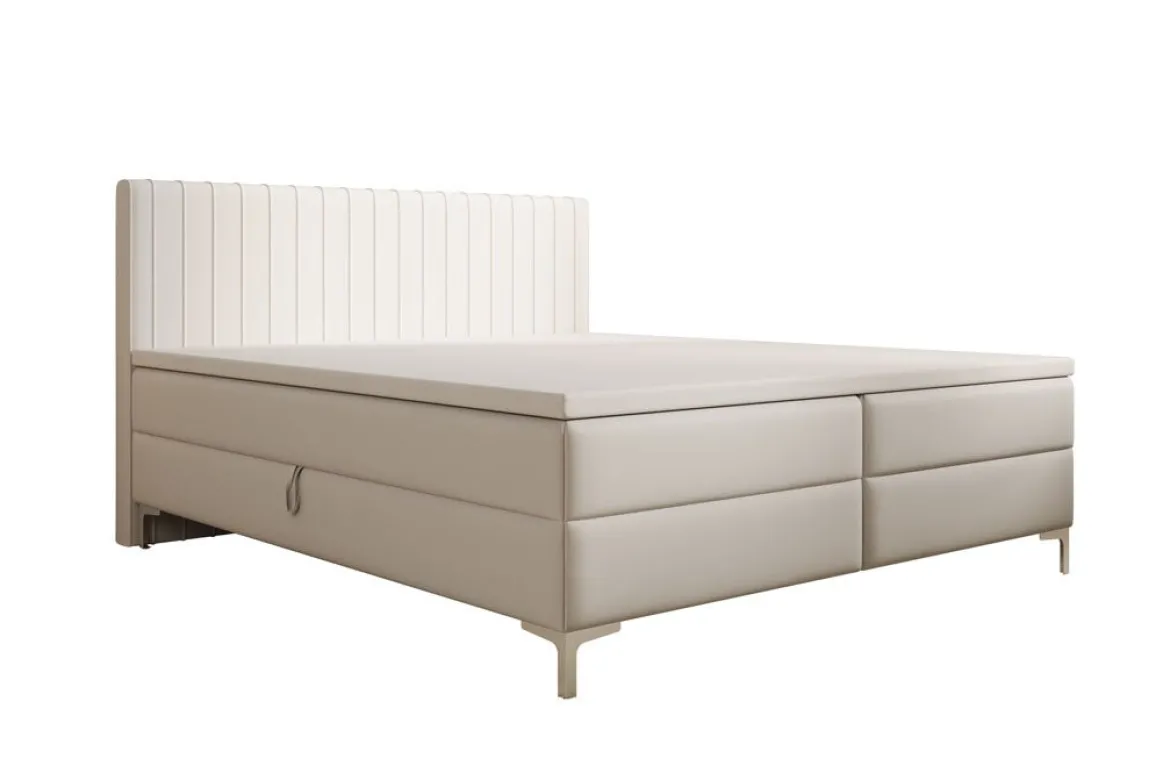 Boxspringbett Leona Kunstleder mit Stauraum