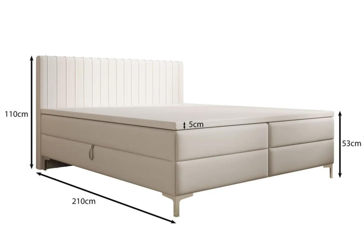 Boxspringbett Leona Kunstleder mit Stauraum