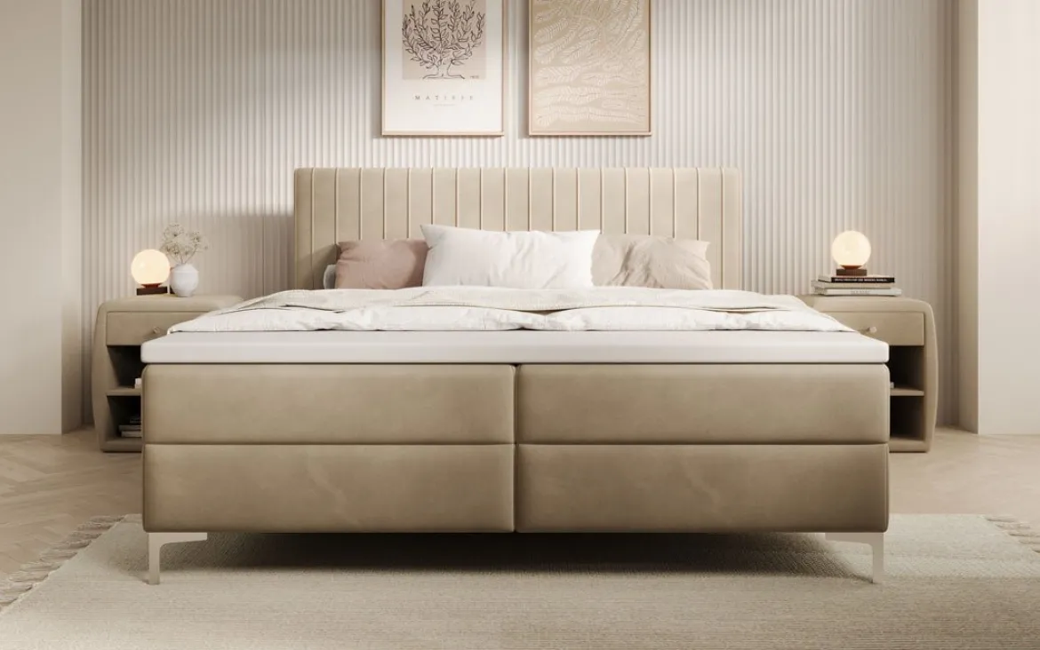 Boxspringbett Leona Samt mit Stauraum