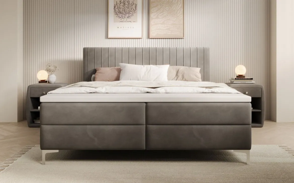 Boxspringbett Leona Samt mit Stauraum