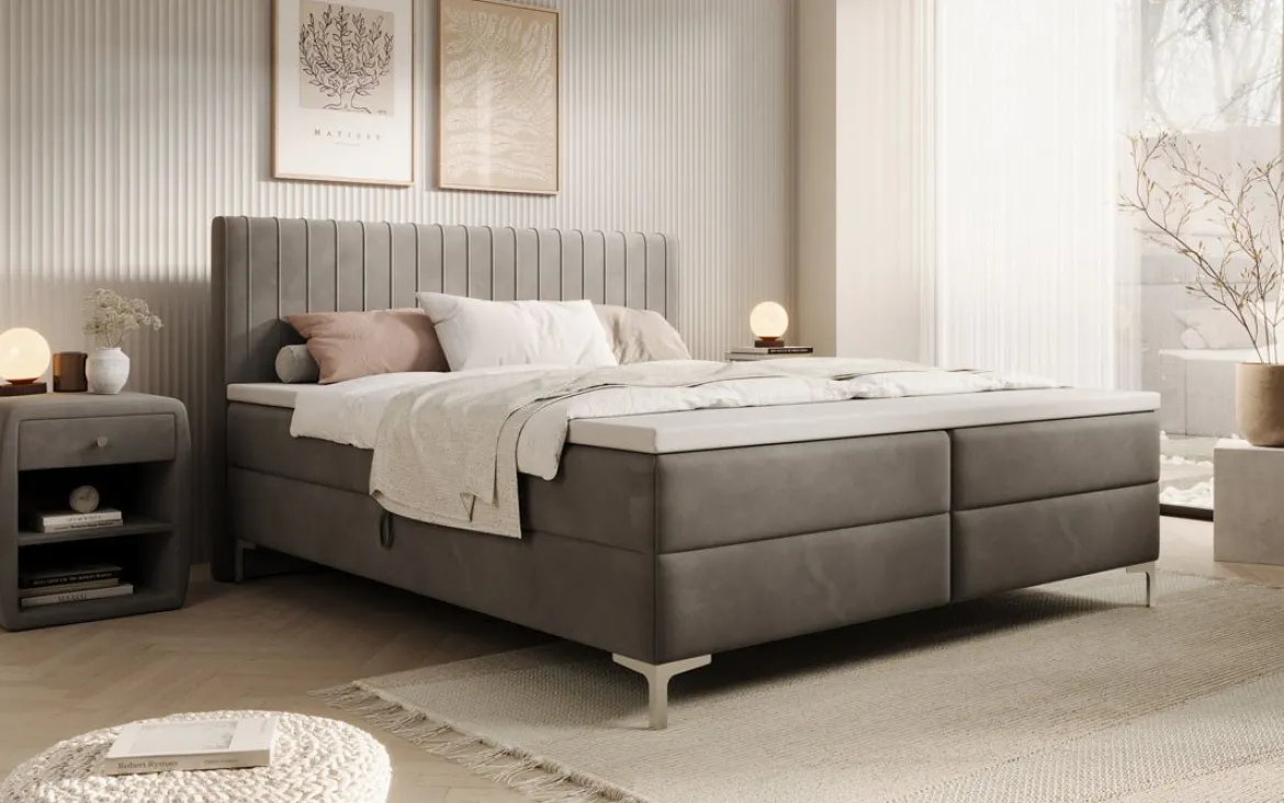 Boxspringbett Leona Samt mit Stauraum