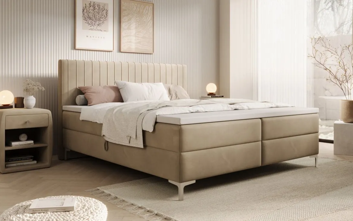 Boxspringbett Leona Samt mit Stauraum