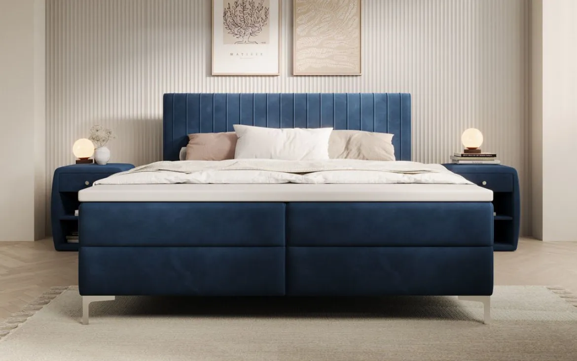Boxspringbett Leona Samt mit Stauraum