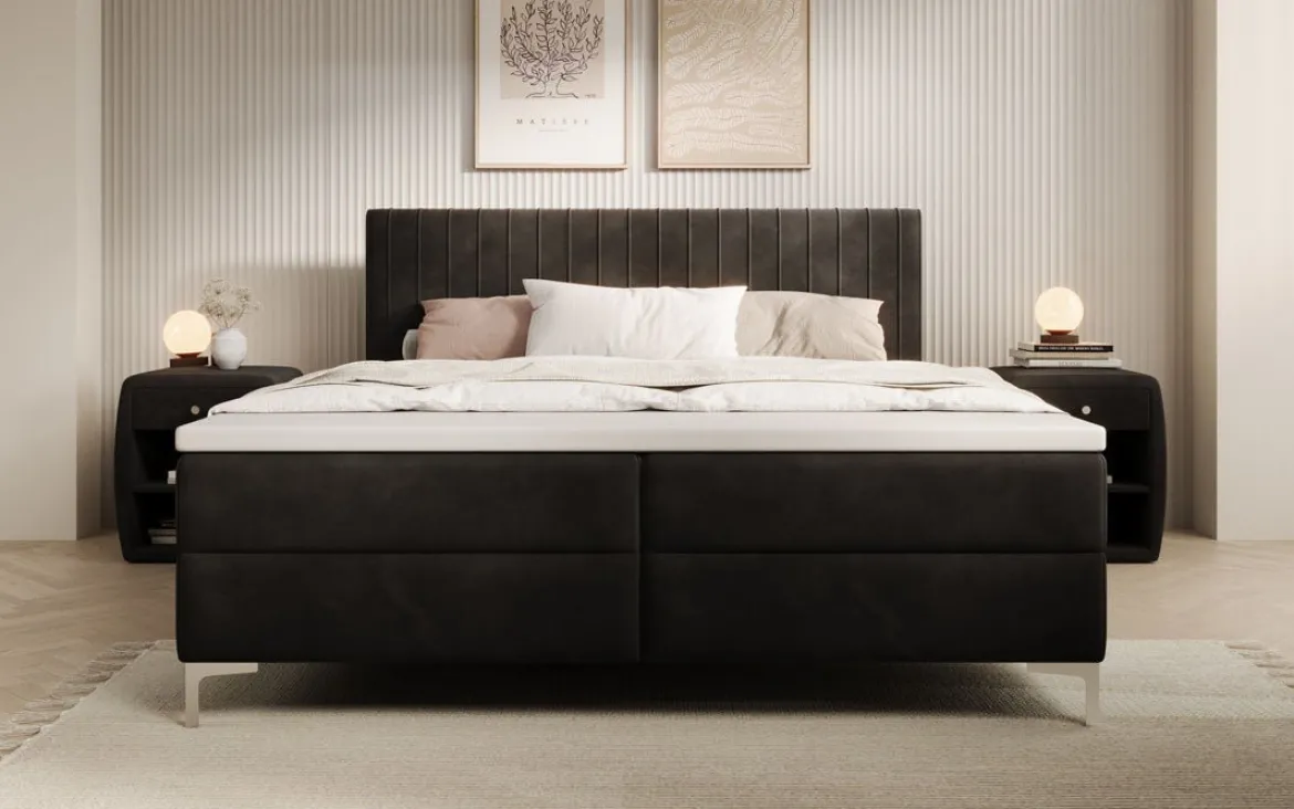 Boxspringbett Leona Samt mit Stauraum
