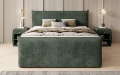 Boxspringbett Liana II mit hochklappbarem Stauraum in Cord