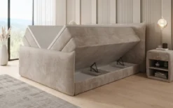 Boxspringbett Liana II mit hochklappbarem Stauraum in Cord