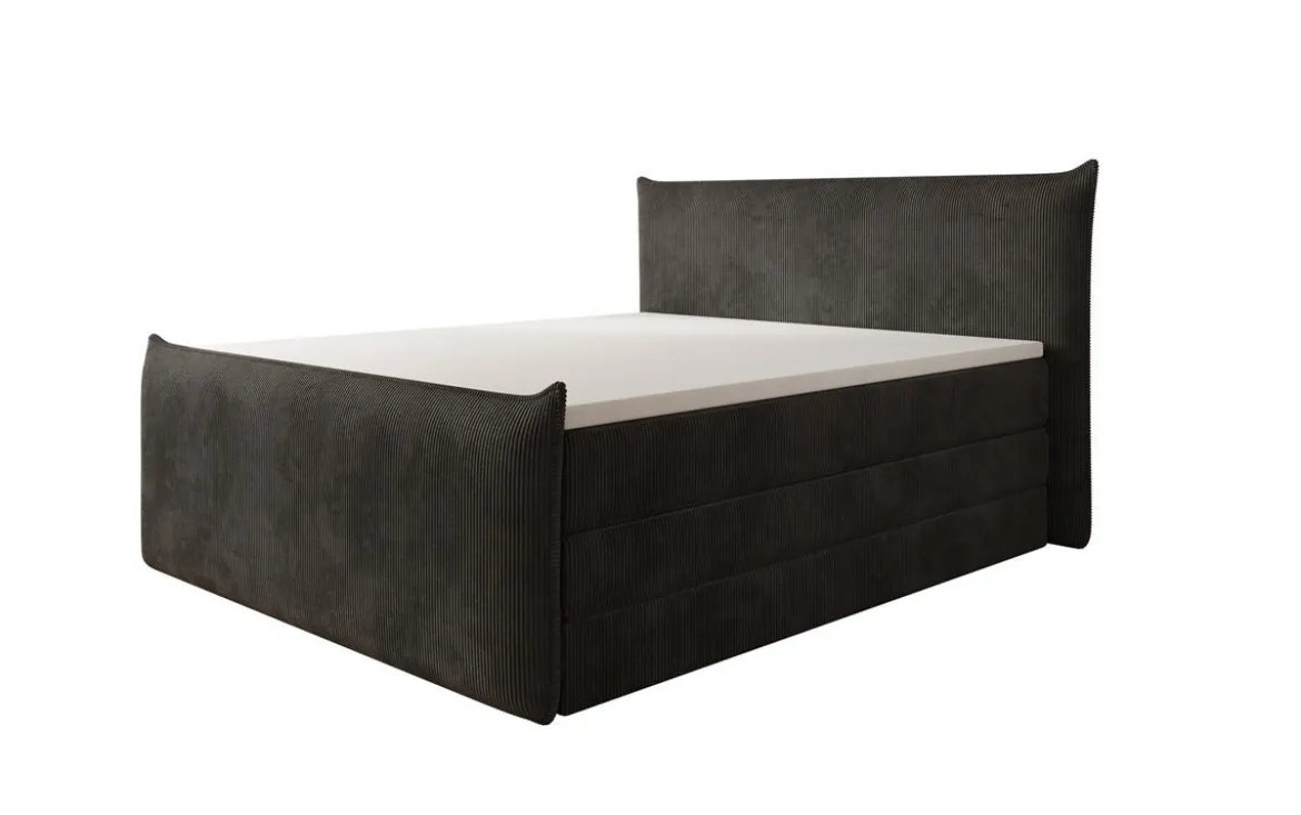 Boxspringbett Liana II mit hochklappbarem Stauraum in Cord