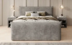 Boxspringbett Liana II mit hochklappbarem Stauraum in Cord