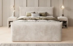 Boxspringbett Liana II mit hochklappbarem Stauraum in Cord