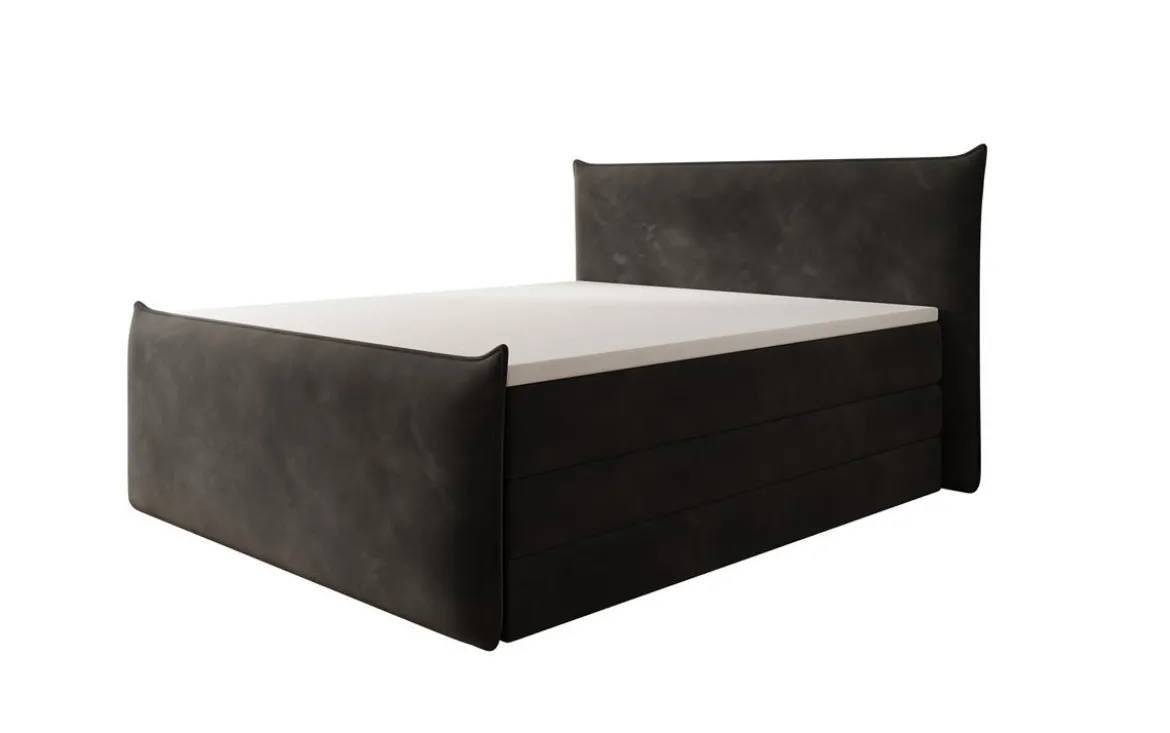 Boxspringbett Liana II mit hochklappbarem Stauraum in Samt