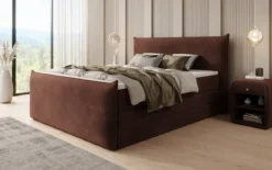 Boxspringbett Liana II mit hochklappbarem Stauraum in Samt
