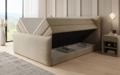 Boxspringbett Liana II mit hochklappbarem Stauraum in Samt