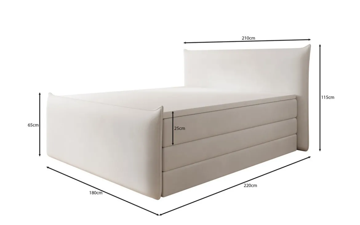 Boxspringbett Liana II mit hochklappbarem Stauraum in Samt