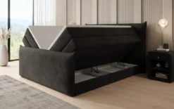 Boxspringbett Liana II mit hochklappbarem Stauraum in Samt