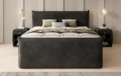 Boxspringbett Liana II mit hochklappbarem Stauraum in Samt