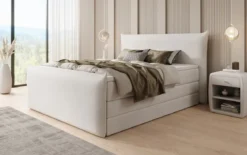 Boxspringbett Liana II mit hochklappbarem Stauraum in Samt