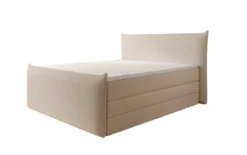 Boxspringbett Liana II mit hochklappbarem Stauraum in Teddy Bouclé