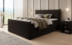 Boxspringbett Liana II mit hochklappbarem Stauraum in Teddy Bouclé