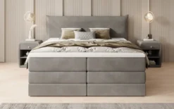 Boxspringbett Liana mit hochklappbarem Stauraum in Samt