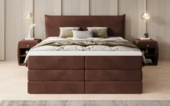 Boxspringbett Liana mit hochklappbarem Stauraum in Samt