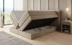 Boxspringbett Liana mit hochklappbarem Stauraum in Samt