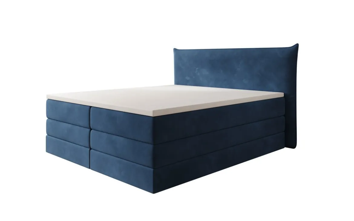 Boxspringbett Liana mit hochklappbarem Stauraum in Samt